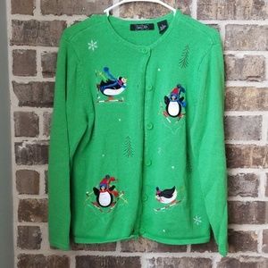 🔔Crystal-Kobe Penguins Winter Scenes Cardigan